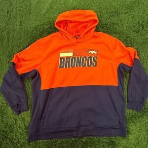Nike Denver Broncos Orange | Blue 3XL Pullover Heavy Sweatshirt Hoodie NFL